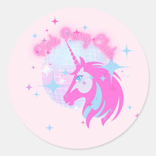 Pegatina Redonda Pony Club (Anverso)