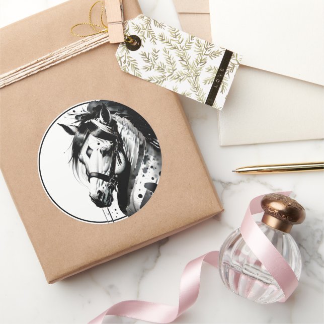 Pegatina Redonda Pony espiritual 10 (Regalar)