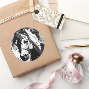 Pegatina Redonda Pony espiritual 11