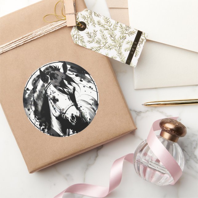 Pegatina Redonda Pony espiritual 7 (Regalar)