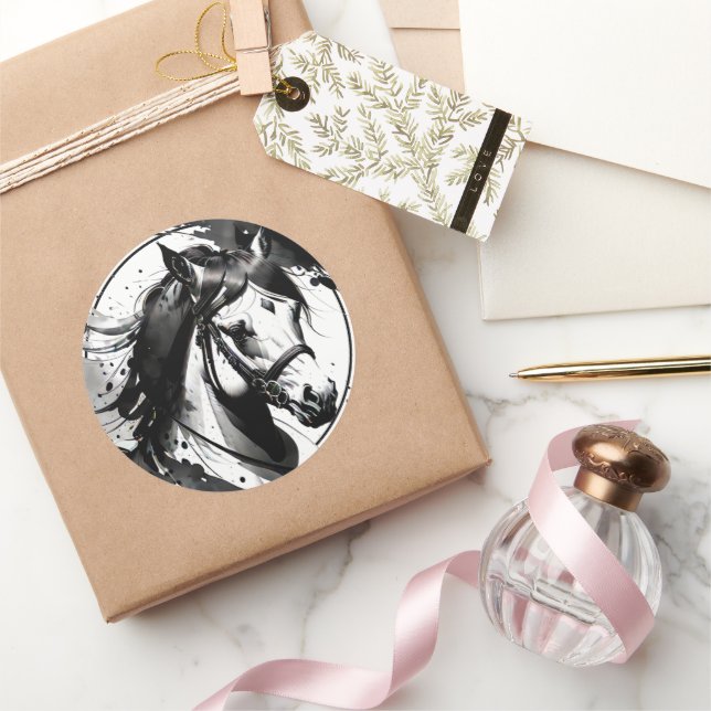 Pegatina Redonda Pony espiritual 9 (Regalar)