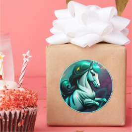 Pegatina Redonda Pony Espiritual Cute 3D 24