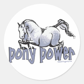 Pegatina Redonda Pony Power
