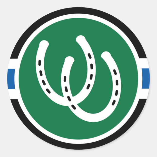 Pegatina Redonda Pony Pride Flag  (Anverso)