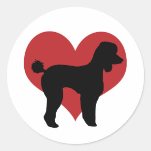 Pegatina Redonda Poodle