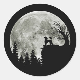 Pegatina Redonda Poodle Sobre Regalo De Halloween De Montaña Para E