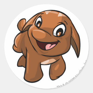 Pegatina Redonda Poogle Brown