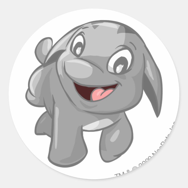 Pegatina Redonda Poogle Silver (Anverso)