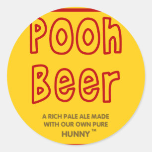Pegatina Redonda Pooh Beer