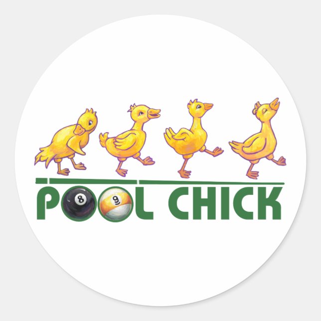 Pegatina Redonda Pool Chick (Anverso)
