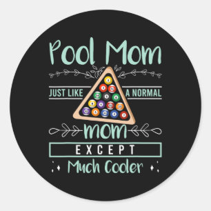 Pegatina Redonda Pool de Piscina Piscina Billiards Mother's Day Poo