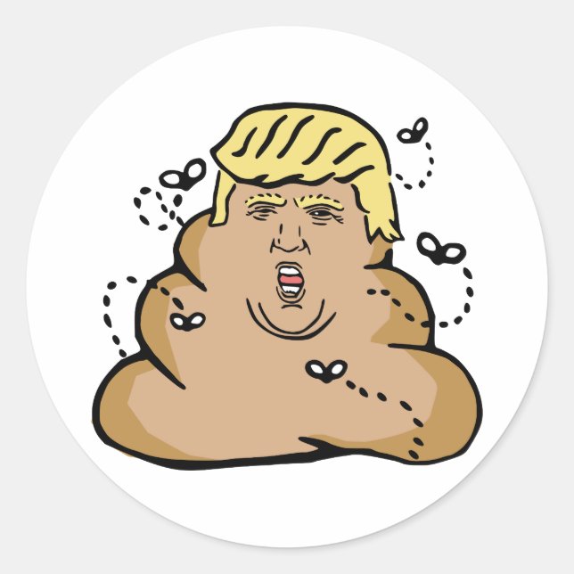 Pegatina Redonda poop donald trump (Anverso)