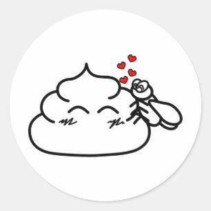 Pegatina Redonda Poop in Love - Brootsch the PooPoo