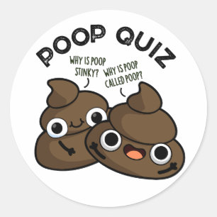 Pegatina Redonda Poop Prueba Divertida Poo Pun