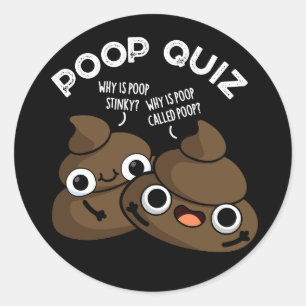 Pegatina Redonda Poop Prueba Funny Poo Pun Dark BG