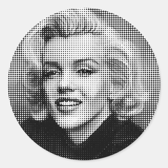 Pegatina Redonda Pop Art Marilyn (Anverso)
