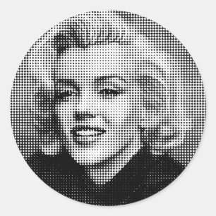 Pegatina Redonda Pop Art Marilyn