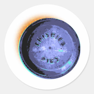 Pegatina Redonda Pop-Art original de Frisbee Pie Tin