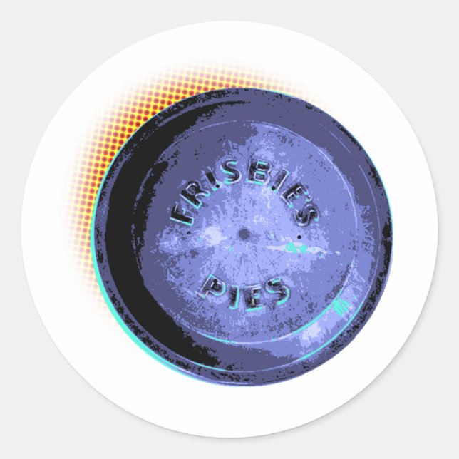 Pegatina Redonda Pop-Art original de Frisbee Pie Tin (Anverso)