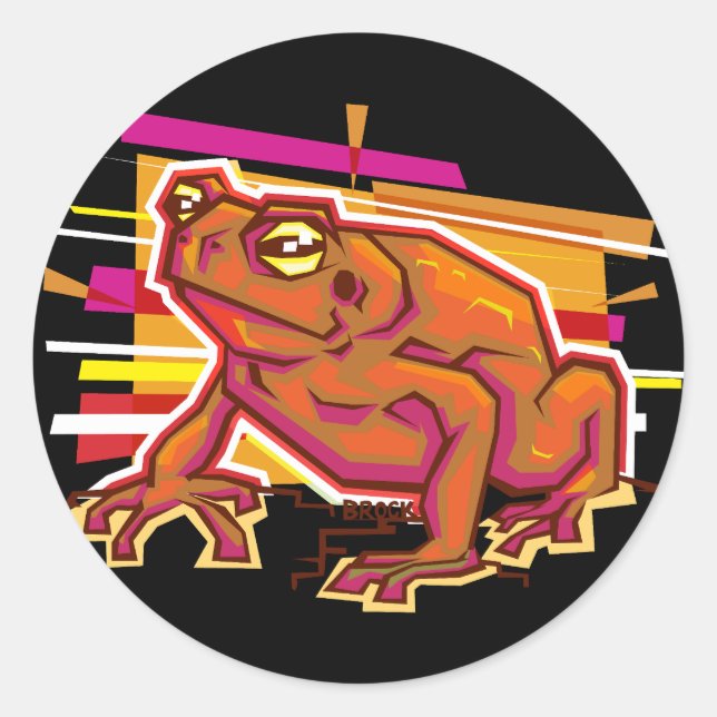 Pegatina Redonda Pop Art Toad (Anverso)