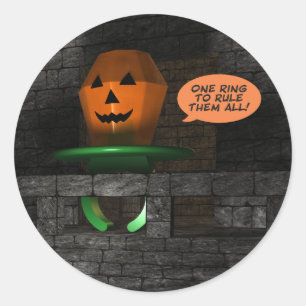 Pegatina Redonda Pop de calabaza de Halloween