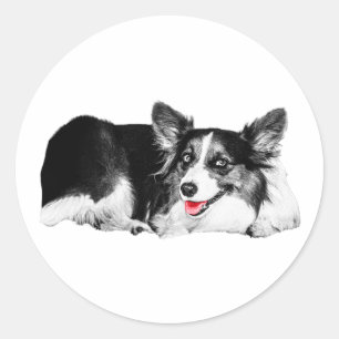 Pegatina Redonda Pop de rojo, bolsillo de alegría