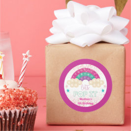 Pegatina Redonda Pop It Birday Party Rainbow Personalizado