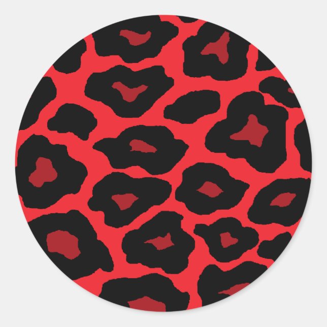 Pegatina Redonda Pop Leopard (Anverso)
