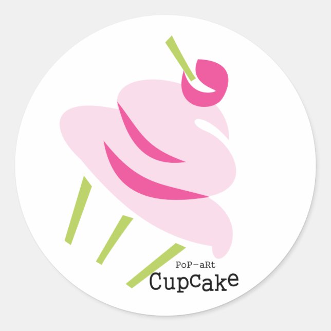 Pegatina Redonda PoP Rt CupCaKe (Anverso)