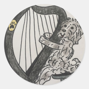 Pegatina Redonda Popa harp