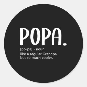Pegatina Redonda Popa S Para Hombres Día Idea Abuelo Regular Po
