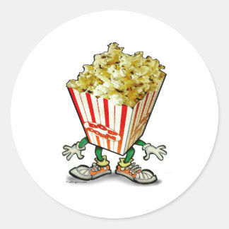 Pegatina Redonda Popcorn