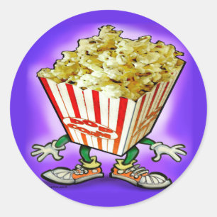 Pegatina Redonda Popcorn