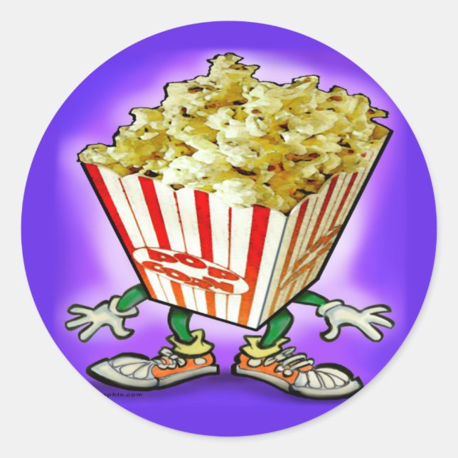 Pegatina Redonda Popcorn (Anverso)