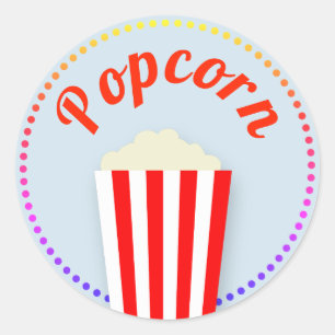 Pegatina Redonda Popcorn