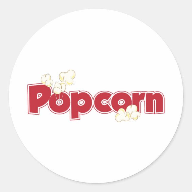 Pegatina Redonda Popcorn (Anverso)