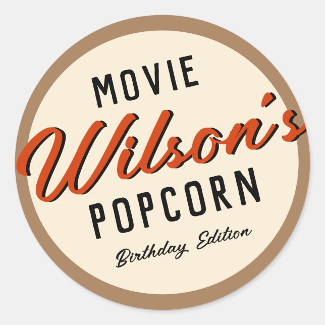 Pegatina Redonda Popcorn Box Stickers (Anverso)