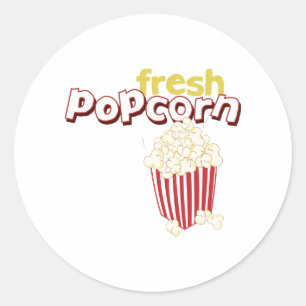 Pegatina Redonda Popcorn fresco