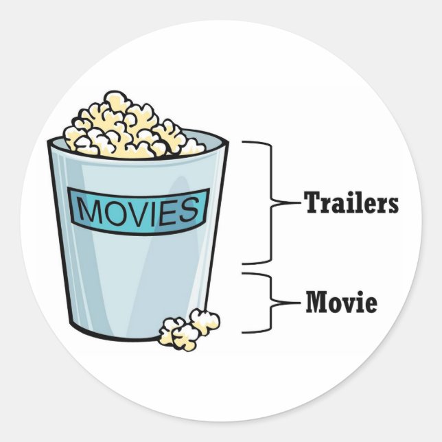 Pegatina Redonda Popcorn Full (Anverso)