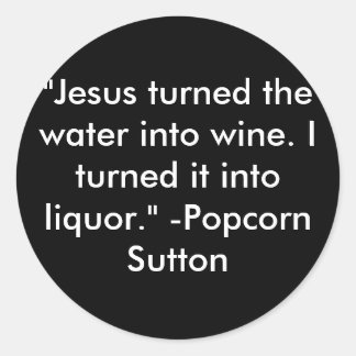 Pegatina Redonda Popcorn Sutton