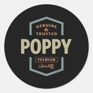 Pegatina Redonda Poppy genuino