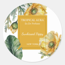 Pegatina Redonda Poppy Perfume Label