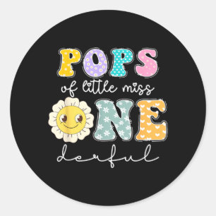 Pegatina Redonda Pops De Little Wonderful 1er Cumpleaños 1er Cumple
