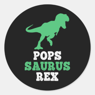 Pegatina Redonda Pops-saurus Rex Dino Dinosaurio Popssaurus Diverti