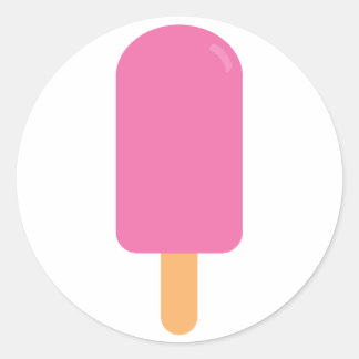 Pegatina Redonda Popsicle rosa