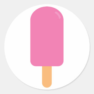 Pegatina Redonda Popsicle rosado