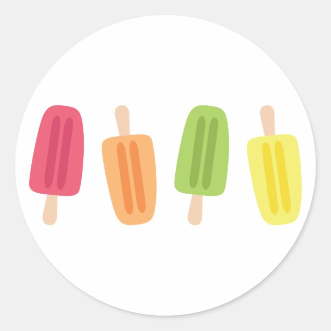 Pegatina Redonda Popsicles (Anverso)