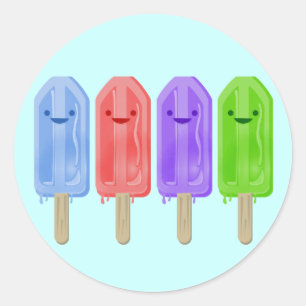 Pegatina Redonda Popsicles