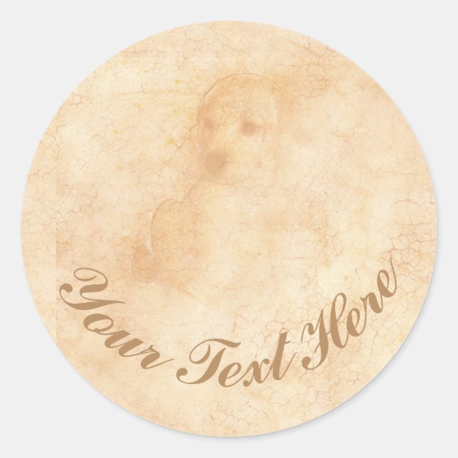 Pegatina Redonda Por el amor de los Cachorros Personalizado (Anverso)