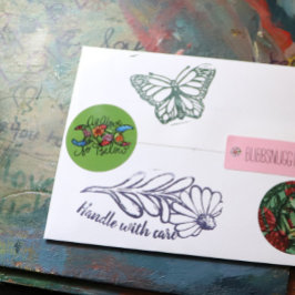 Pegatina Redonda Por Encima Muy Por Debajo De La Triple Luna